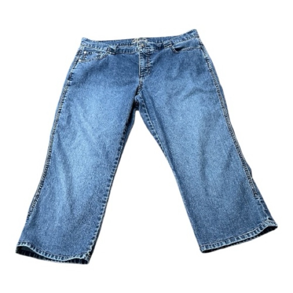 Duplex by Tyte - EC Vintage Stylish Blue Flare Women's  Cropped Jeans